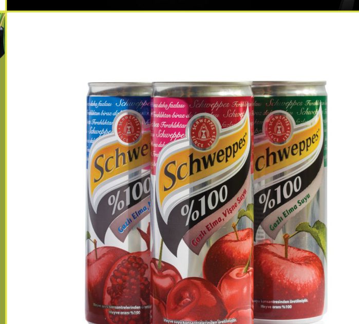 Schweppes sparkling juice cans